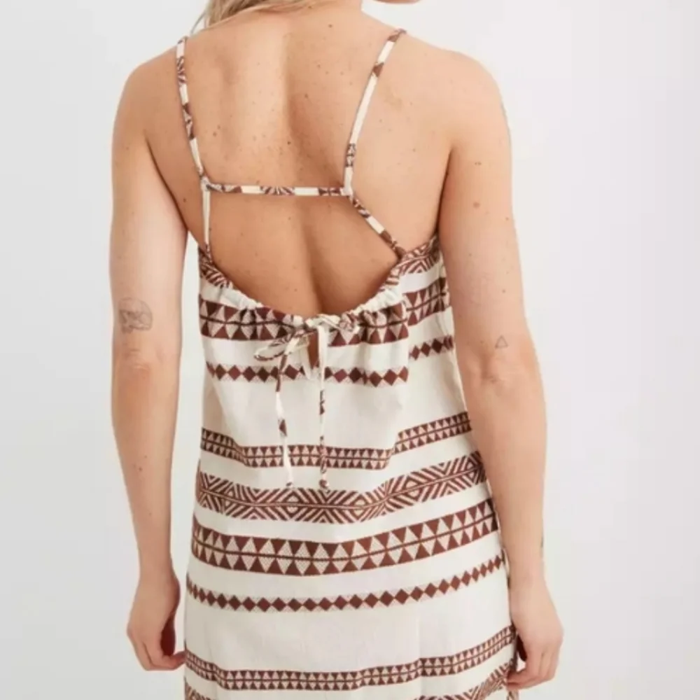 aerie ♡ open back jacquard boho dress western tribal fedtival geo south. medium